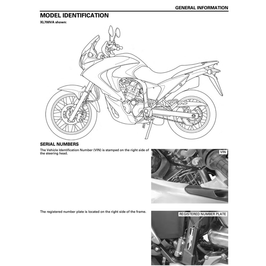Honda TRANSALP XL700V/VA 2008-2022 Full Manual Set – Repair & Maintenance Manual and Spare Parts Catalog and User Handbook - page 3