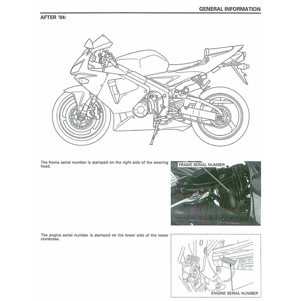 Honda CBR600RR 2003-2006 Full Manual Set – Repair & Maintenance Manual and Spare Parts Catalog and User Handbook - CBR 600 RR - page 2