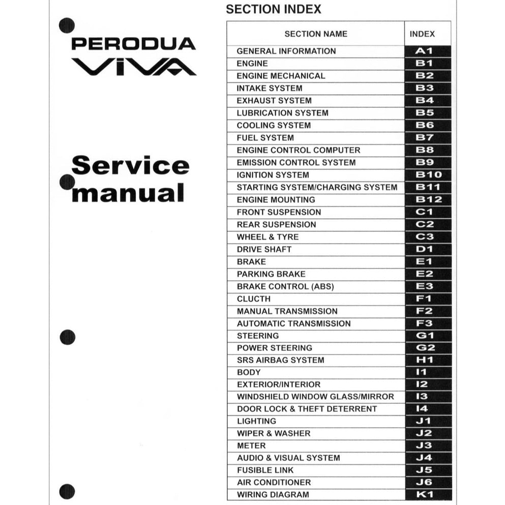 Perodua VIVA 2007-2014 Full Manual Set – Repair & Maintenance Manual - page 2