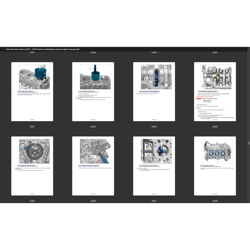 Porsche 911 991.1 2011-2016 Full Manual Set – Repair & Maintenance Manual and Spare Parts Catalog - page 7
