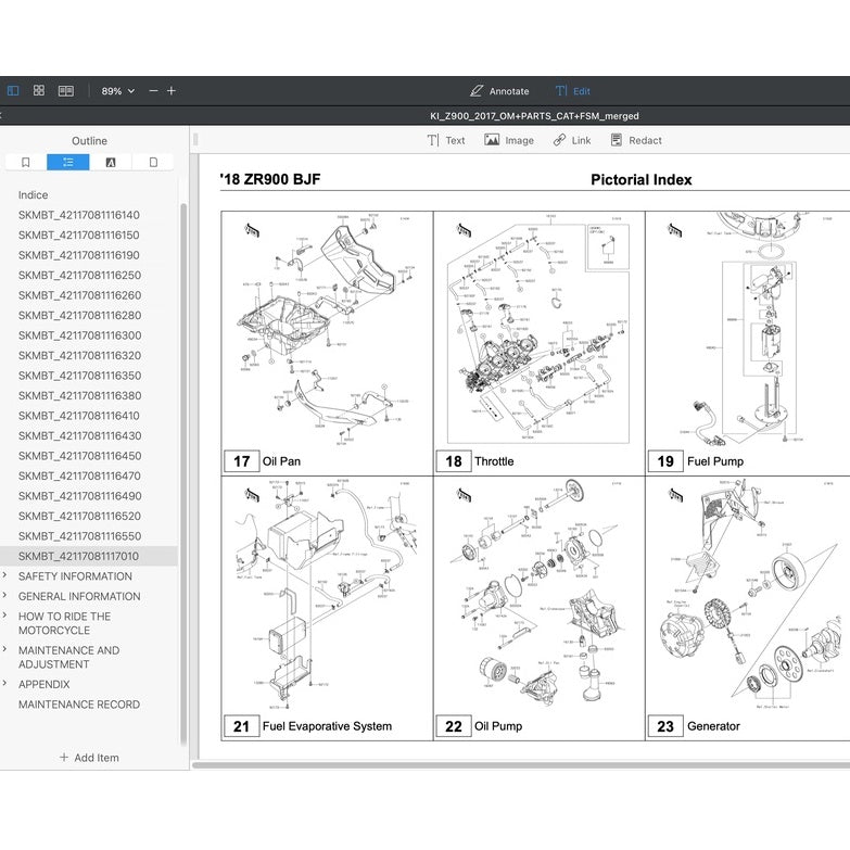 Kawasaki Z900 ABS 2017+ Full Manual Set – Repair & Maintenance Manual and Spare Parts Catalog and User Handbook - page 9