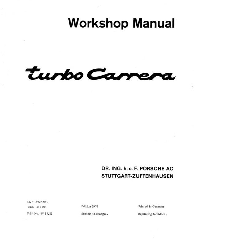 Porsche 911 930 T 1975-1987 Full Manual Set – Repair & Maintenance Manual and Spare Parts Catalog - page 2