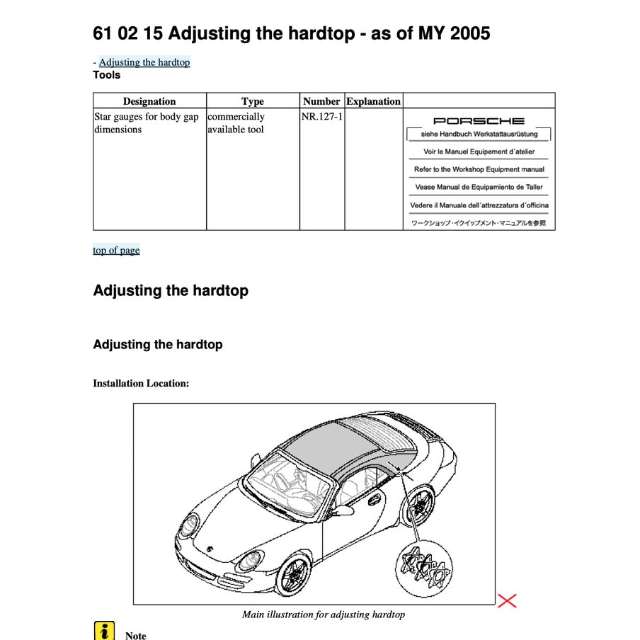 Porsche 911 997 2004-2013 Full Manual Set – Convertible Top/ TARGA Top Service Repair Manual - page 7