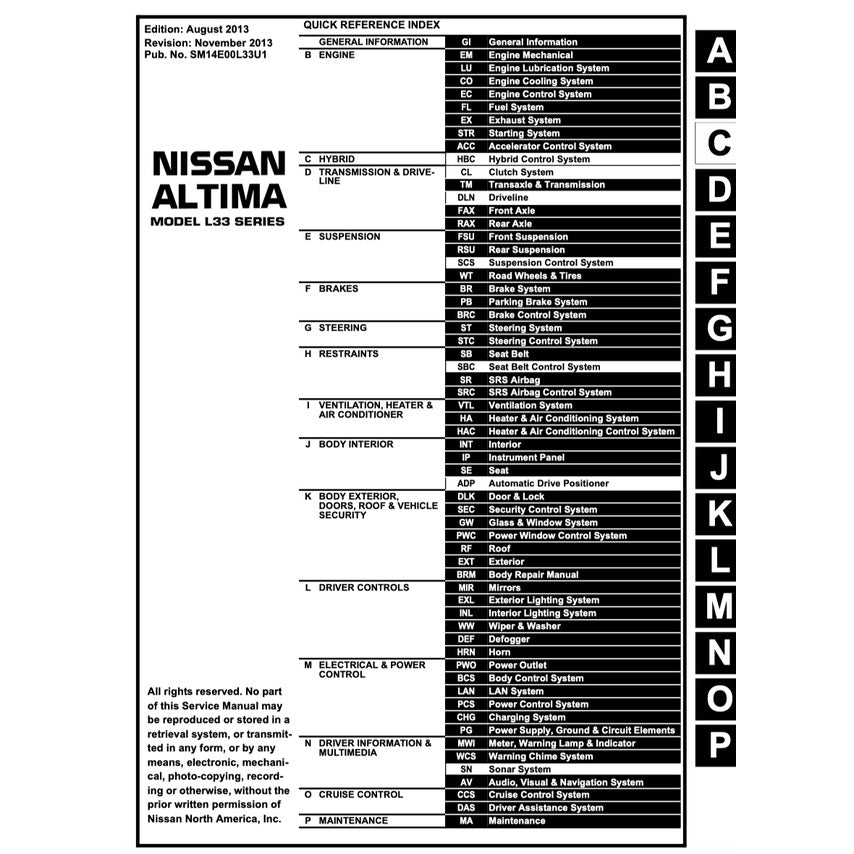 Nissan TEANA/ ALTIMA L33 2013-2018 Full Manual Set – Repair & Maintenance Manual - page 2
