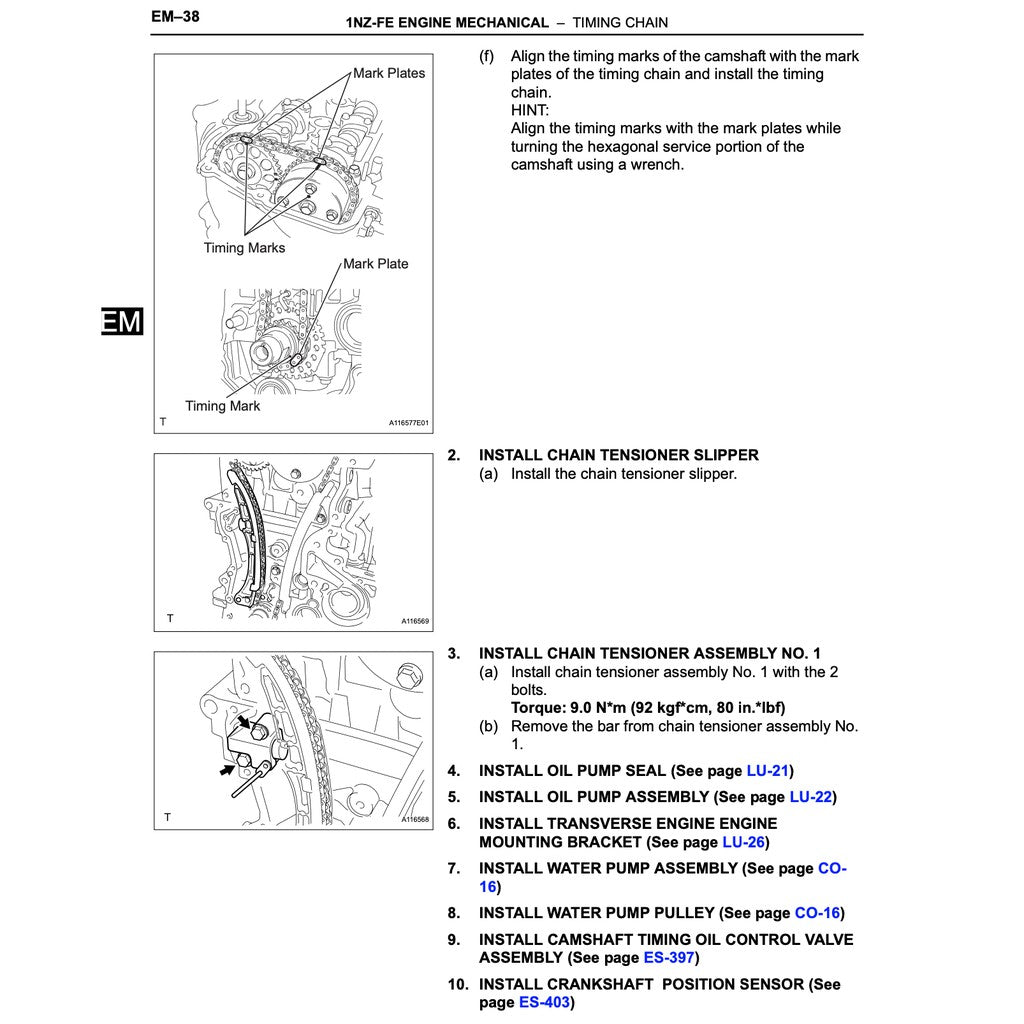 Toyota Engine 1NZ-FE 1NZFE 1.5L Service Repair Workshop Manual - VIOS YARIS COROLLA AURIS Geely Great Wall C10 - page 8