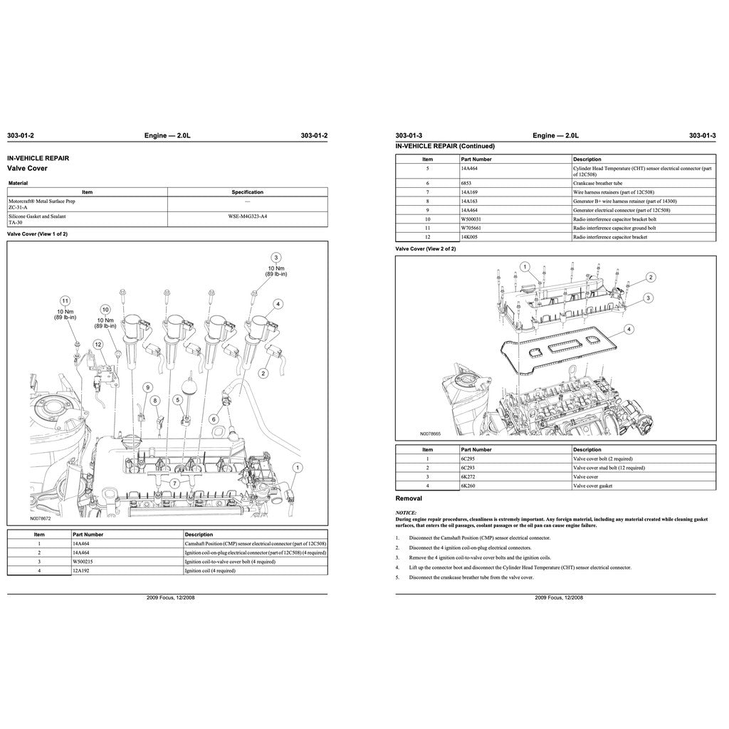 Ford DURATEC 2.0L Engine Workshop Manual - page 4