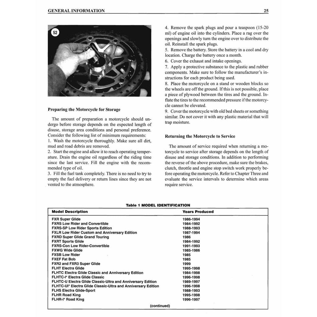 HARLEY DAVIDSON TOURING MODELS 1984-1998 Full Manual Set – Repair & Maintenance Manual and Spare Parts Catalog - page 16