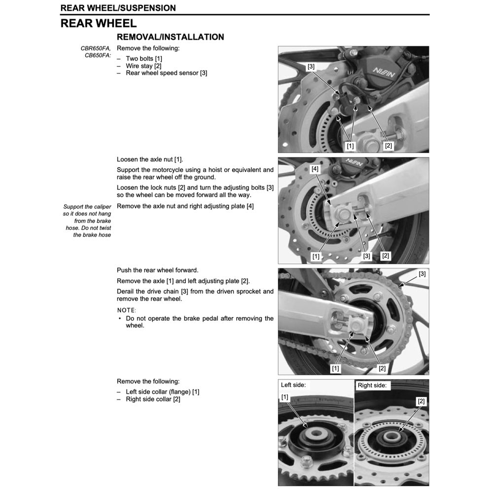 Honda CBR650F 2014-2019 Full Manual Set – Repair & Maintenance Manual and Spare Parts Catalog and User Handbook - page 7
