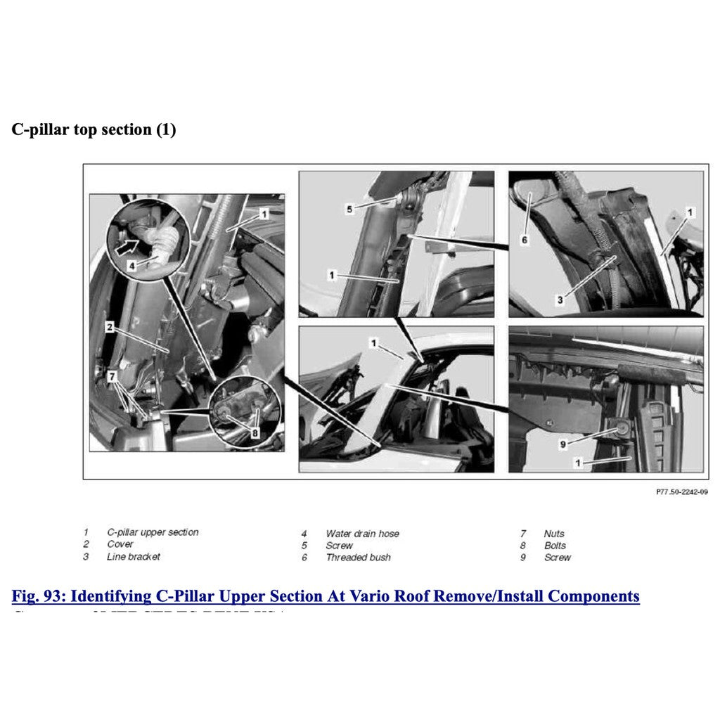 Mercedes-Benz SLK R172 2011-2020 Full Manual Set – VARIO Roof Service Repair Manual - page 9