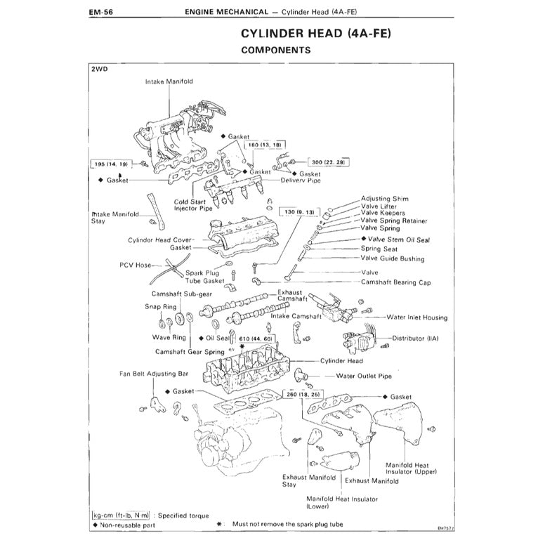 Toyota Engine 4A-FE Service Repair Workshop Manual - page 3