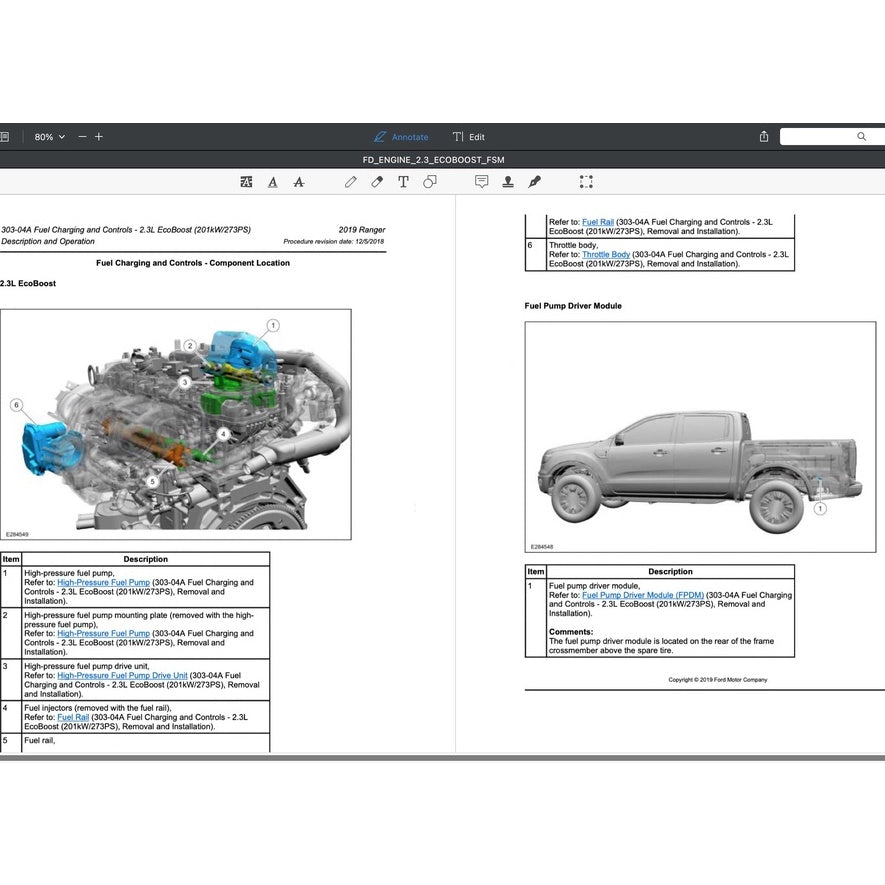 Ford 2.3L ECOBOOST Engine Workshop Repair Manual - Ford Ranger/ Ford Mustang/ Ford Focus RS - page 7