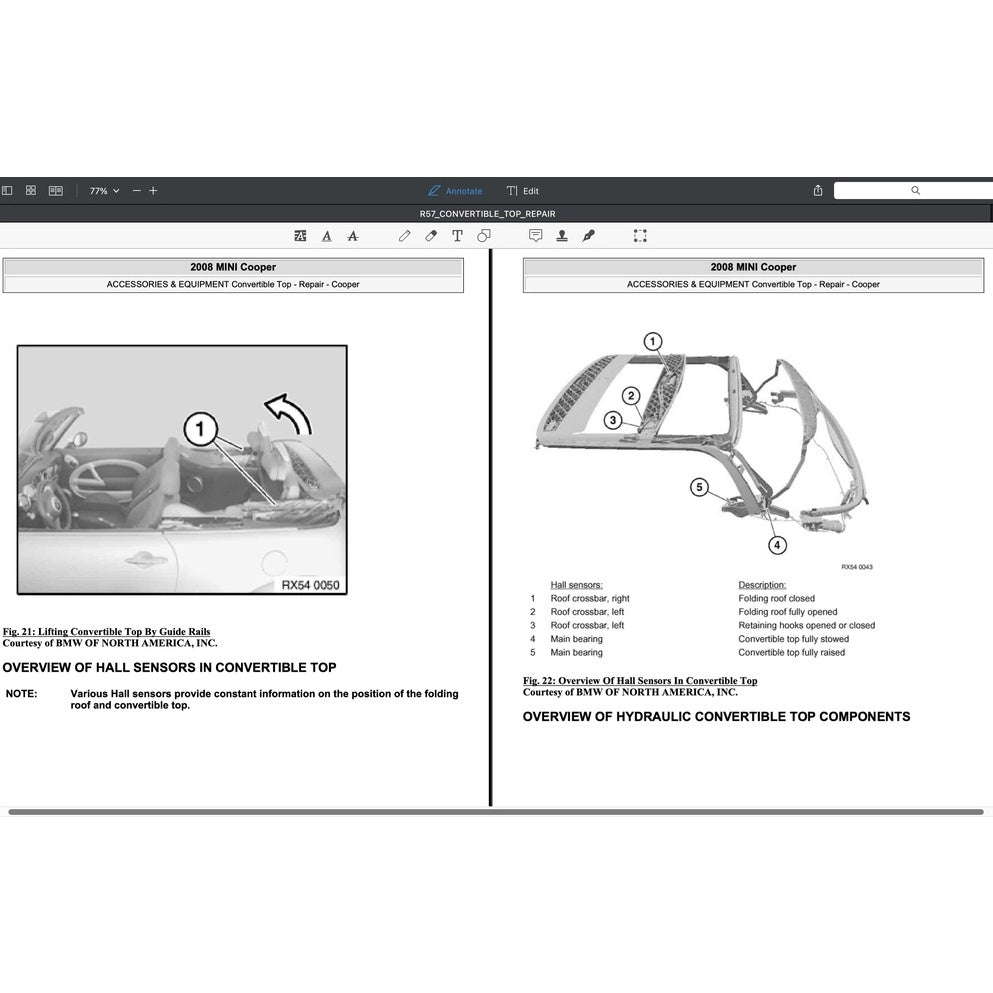 MINI COOPER R57 2009-2013 Full Manual Set – Convertible Top Service & Repair Manual - page 8
