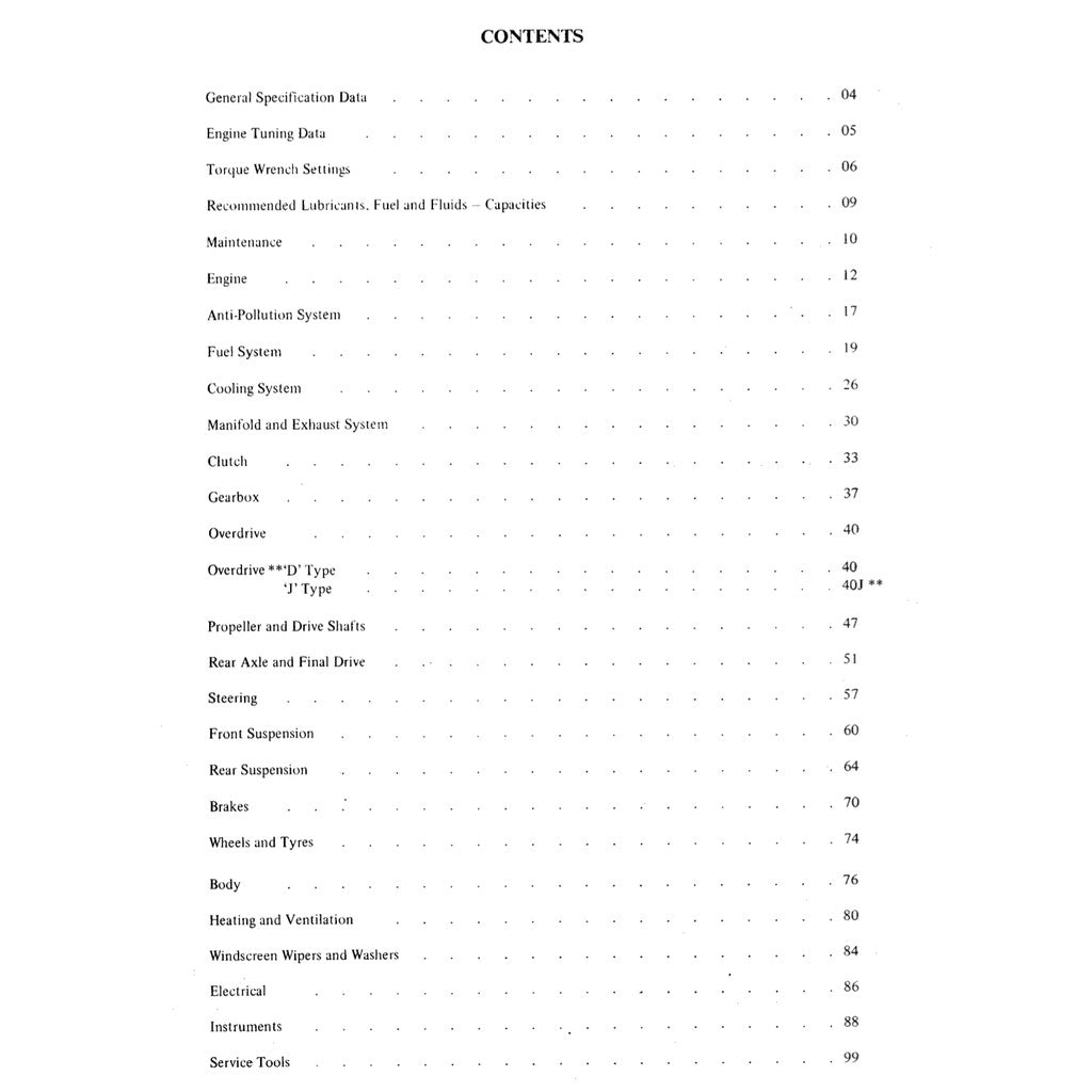 [CLASSIC] Triumph SPITFIRE 1971-1974 Full Manual Set – Repair & Maintenance Manual - page 7