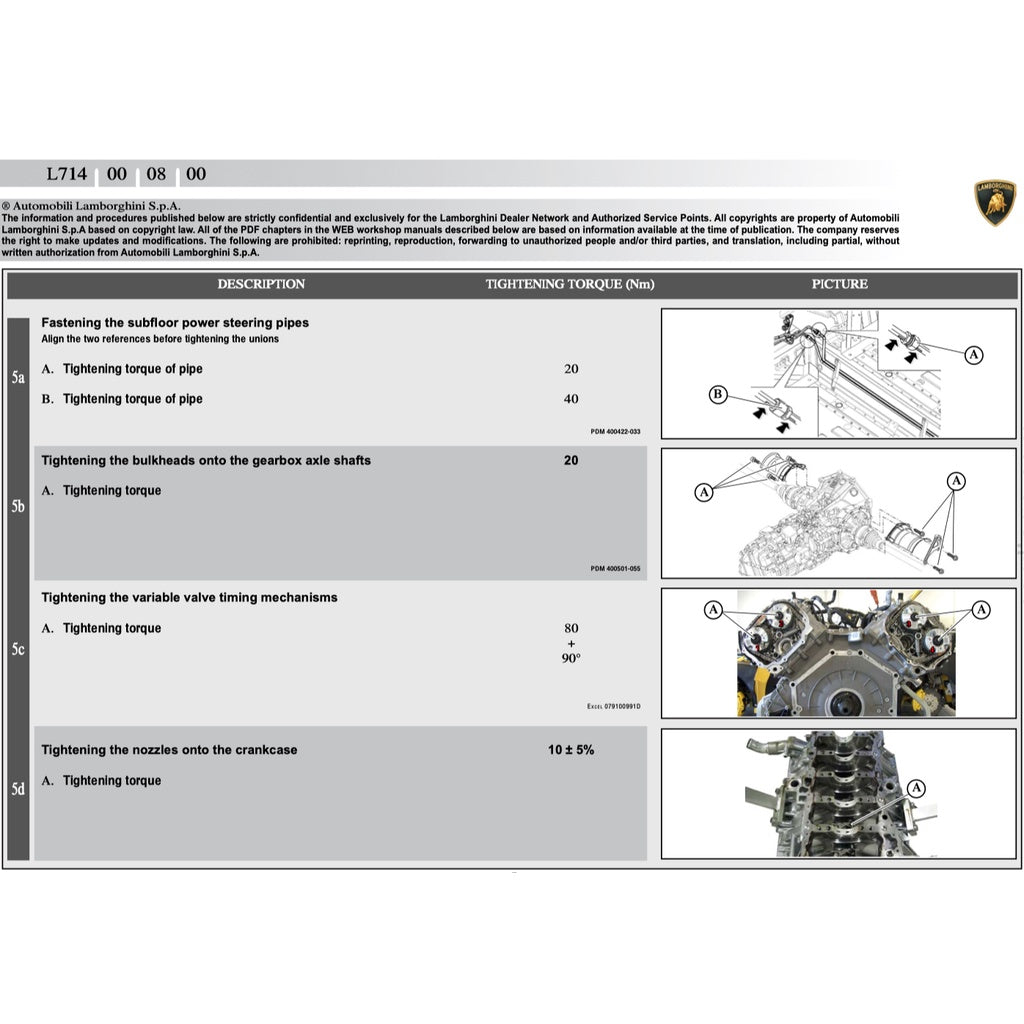 Lamborghini GALLARDO LP560 2008-2013 Full Manual Set – Repair & Maintenance Manual - page 9