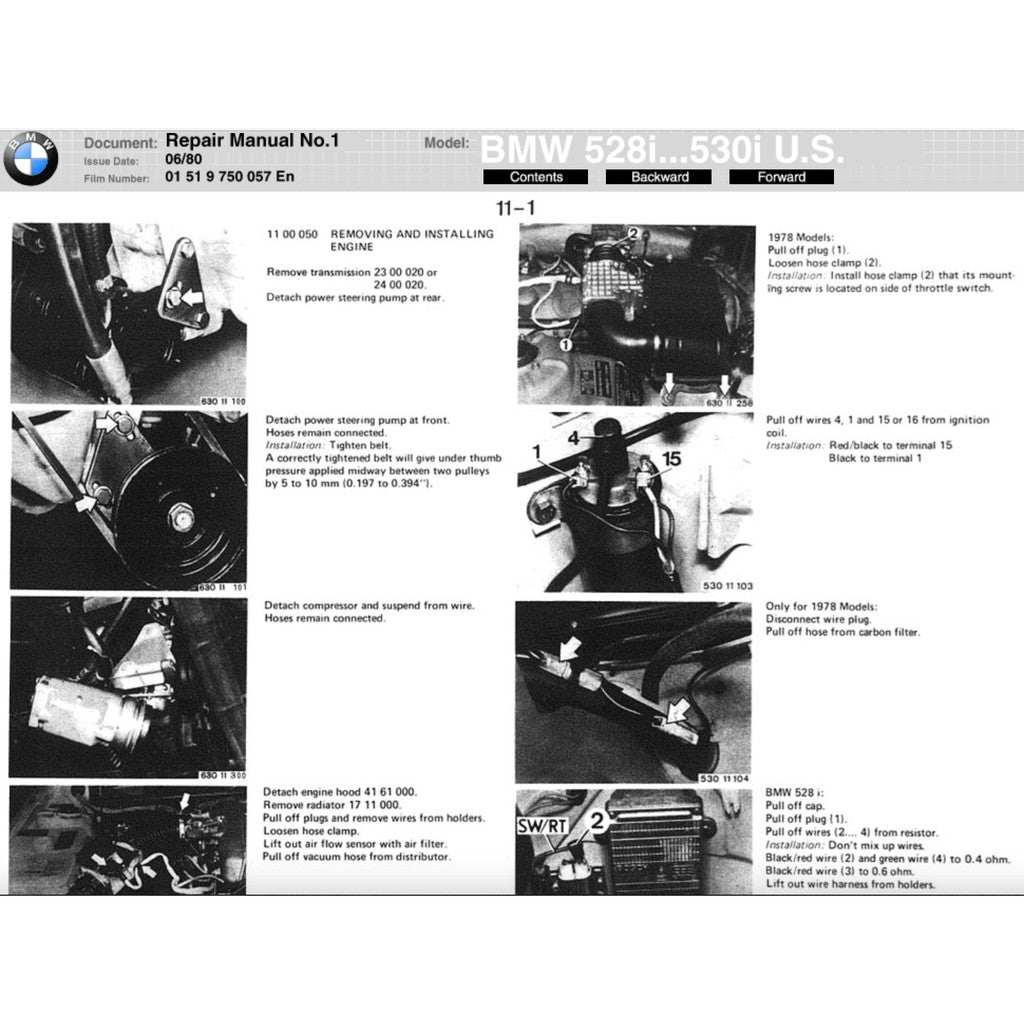 BMW 5 Series E28 1982-1988 Full Manual Set – Repair & Maintenance Manual - page 7