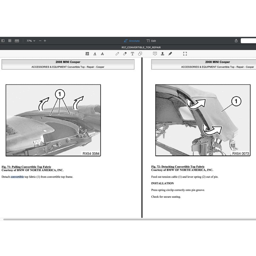 MINI COOPER R57 2009-2013 Full Manual Set – Convertible Top Service & Repair Manual - page 9
