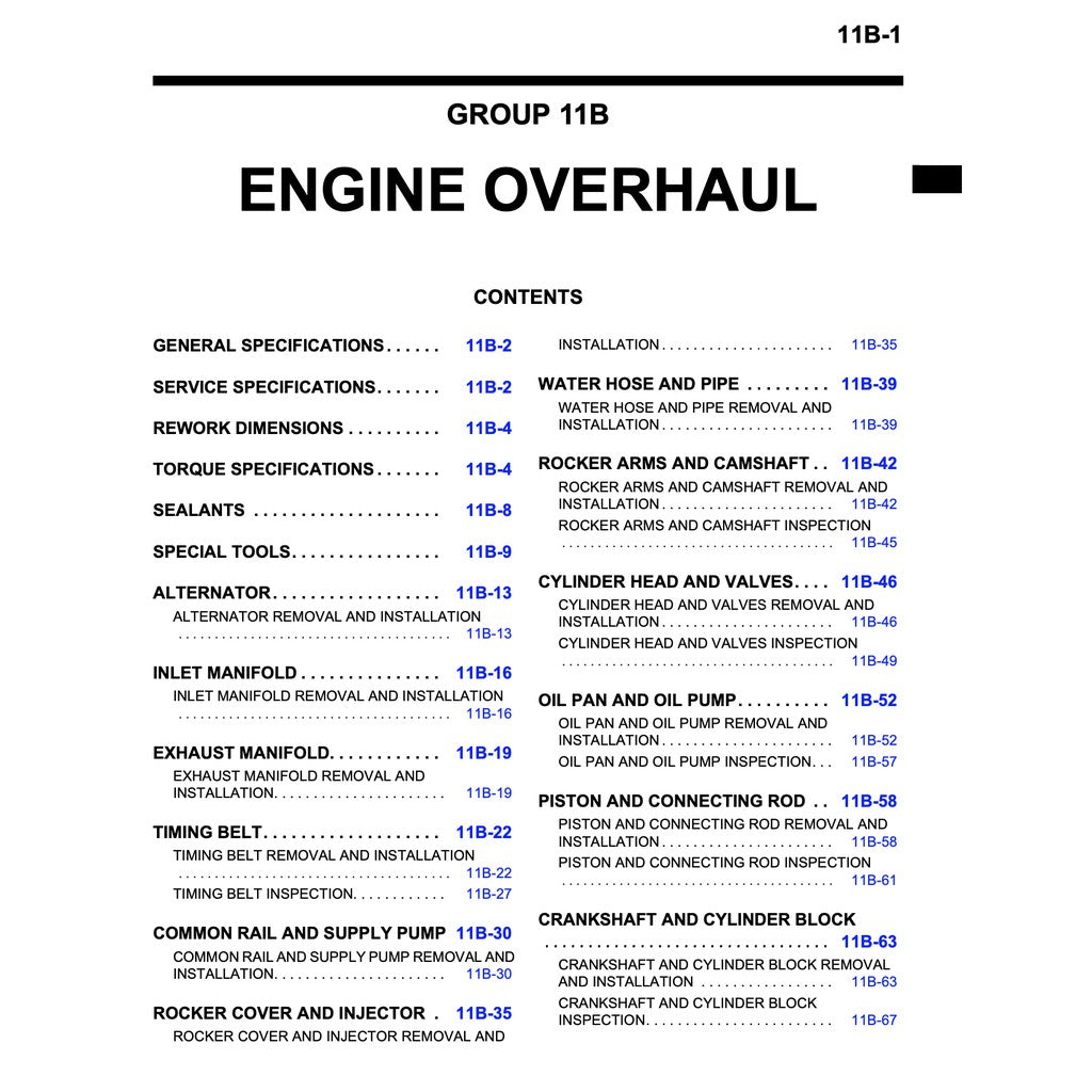 TRITON Mitsubishi TRITON L200 KA/KB 2006-2015 Full Manual Set – Repair & Maintenance Manual - page 3