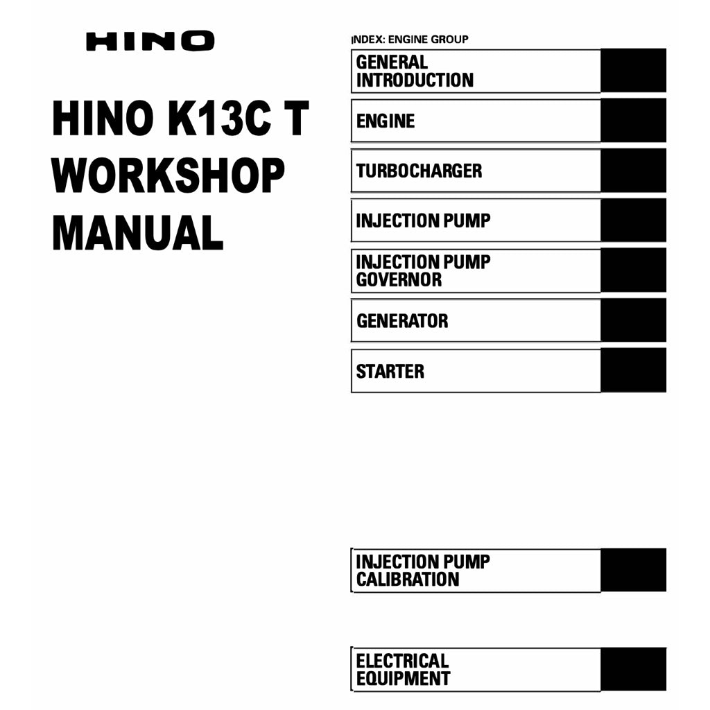 HINO Engine K13C-T/K13D-T Workshop Service Repair Manual - page 7