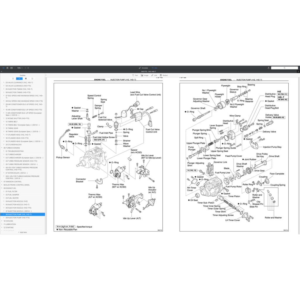 Toyota Engine 1HD-T / 1HD-FT / 1 HD-FTE / 1HZ Service Repair Workshop Manual - page 7