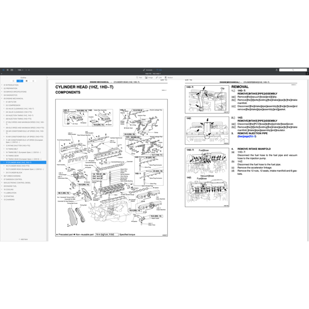 Toyota Engine 1HD-T / 1HD-FT / 1 HD-FTE / 1HZ Service Repair Workshop Manual - page 2