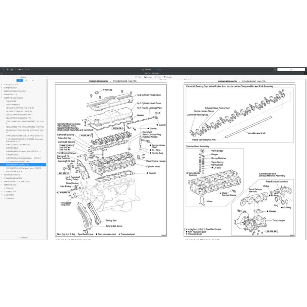 Toyota Engine 1HD-T / 1HD-FT / 1 HD-FTE / 1HZ Service Repair Workshop Manual - page 3