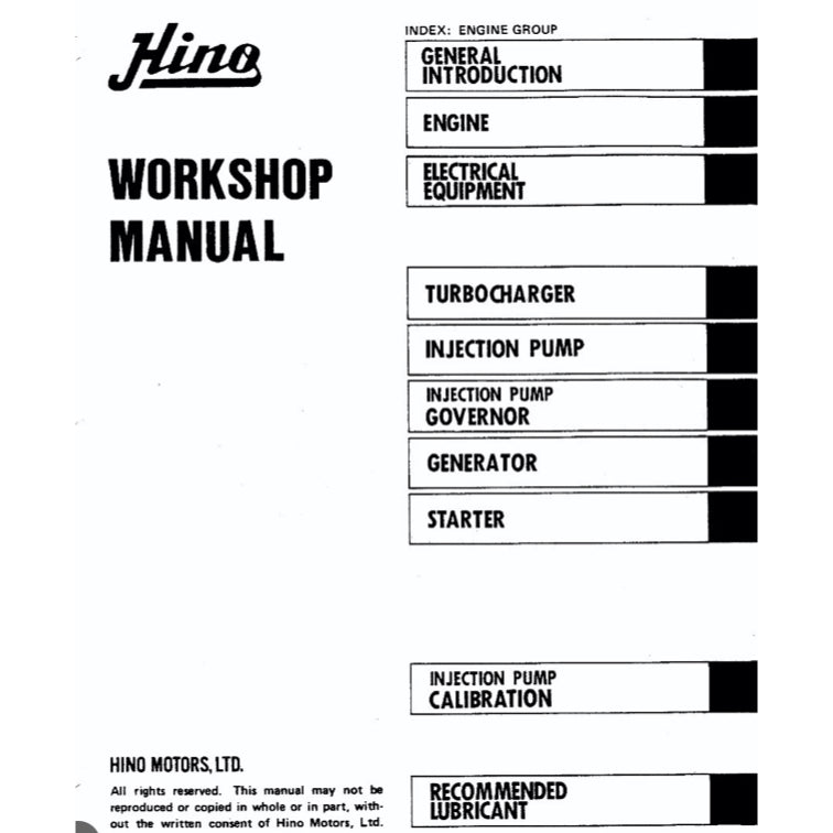 HINO Engine EH700 Workshop Service Repair Manual and Parts Book - page 2