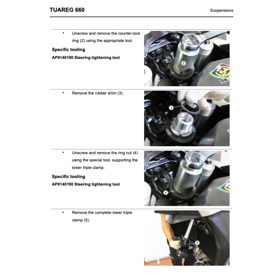 Aprilia TUAREG 660 2021+ Full Manual Set – Repair & Maintenance Manual and Spare Parts Catalog and User Handbook - page 4