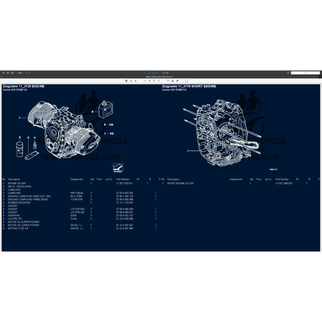 BMW R1200 GS / R1200GS K25 2005-2013 Full Manual Set – Repair & Maintenance Manual and Spare Parts Catalog and User Handbook - page 6