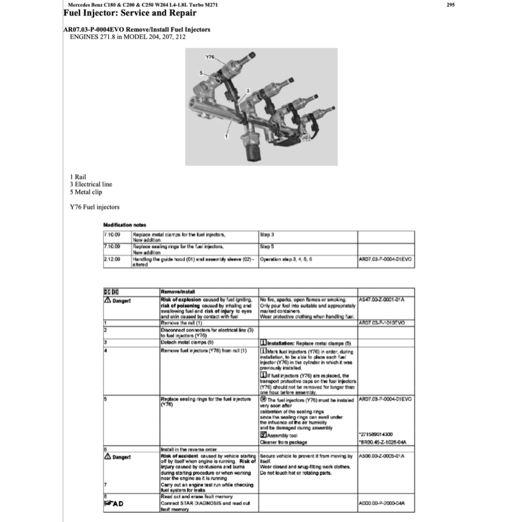 Mercedes-Benz C-CLASS W204 M271 Engine 2007-2015 Full Manual Set – Repair & Maintenance Manual - page 6