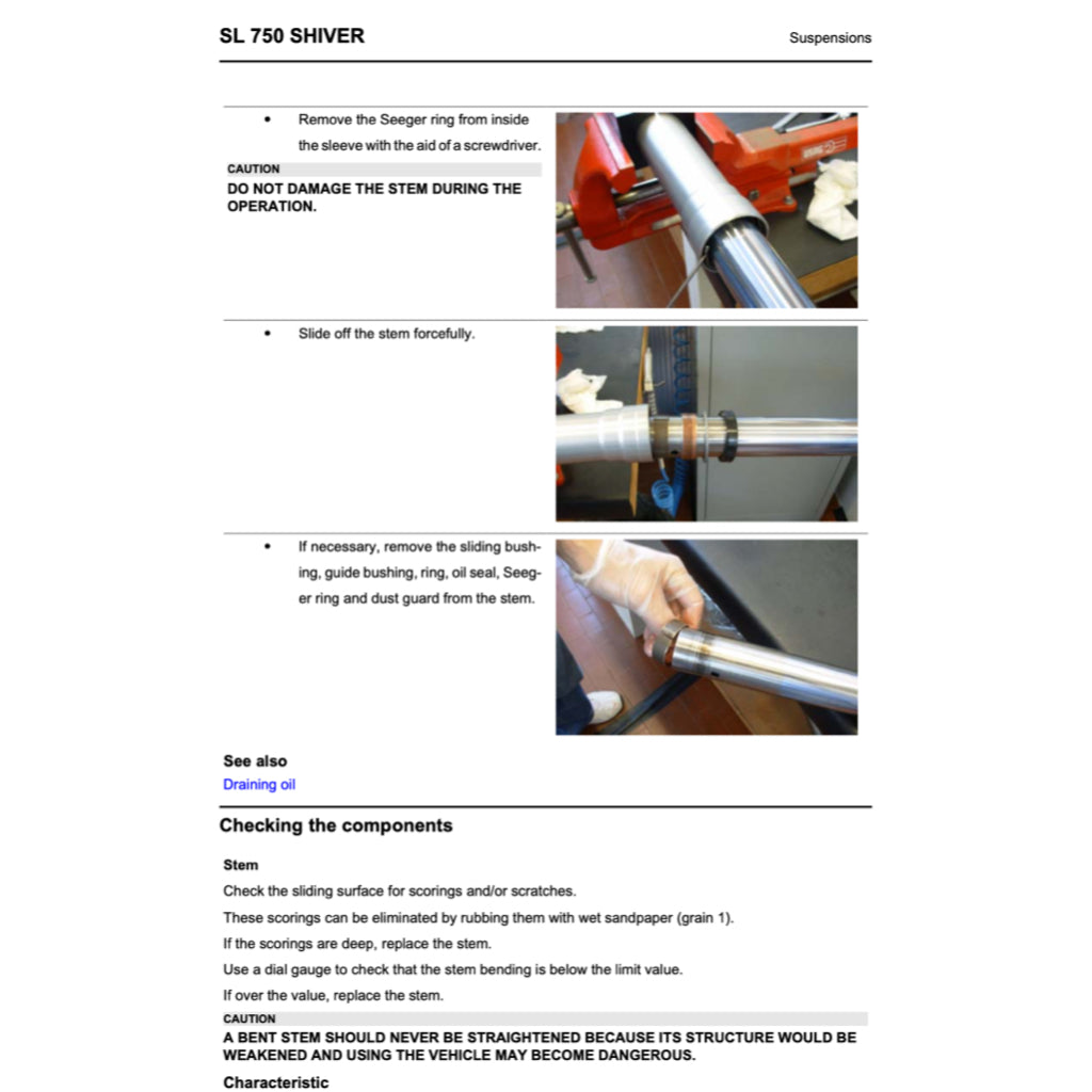 Aprilia SHIVER SL750 2007-2016 Full Manual Set – Repair & Maintenance Manual and Spare Parts Catalog and User Handbook - page 7