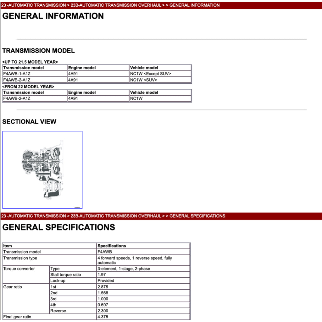 Mitsubishi XPANDER NC 2019-2023 Full Manual Set – Repair & Maintenance Manual - page 4