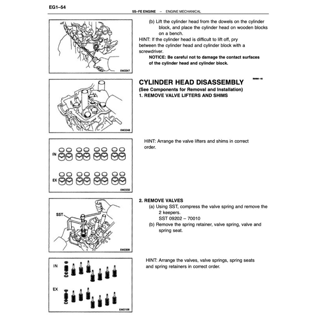 Toyota Engine 5S-FE Service Repair Workshop Manual - page 6
