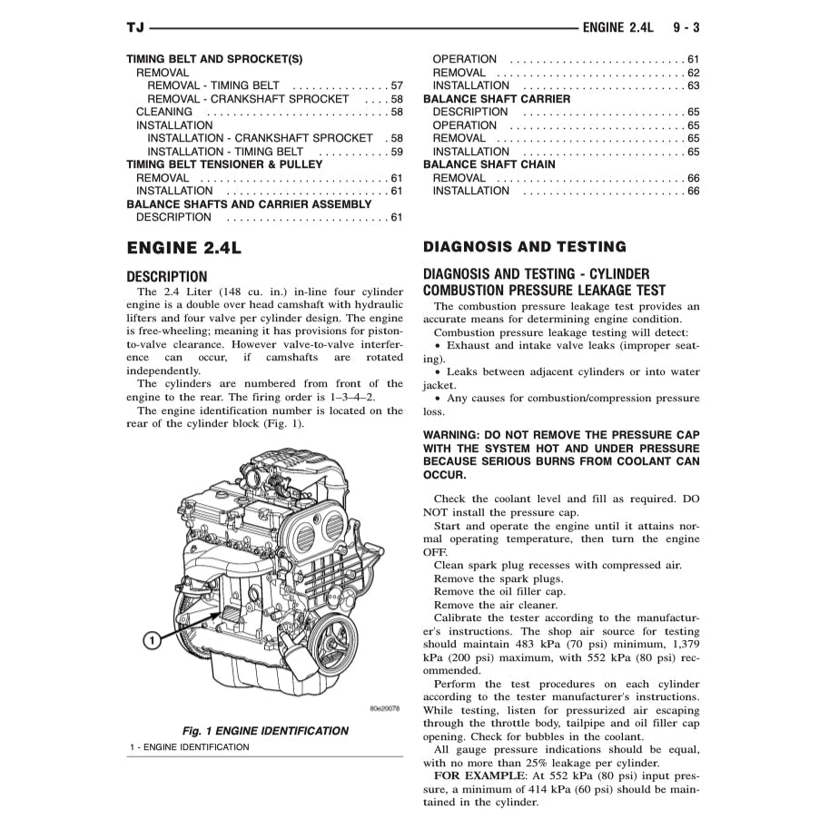 Jeep WRANGLER TJ 1996-2006 Full Manual Set – Repair & Maintenance Manual and Spare Parts Catalog - page 7