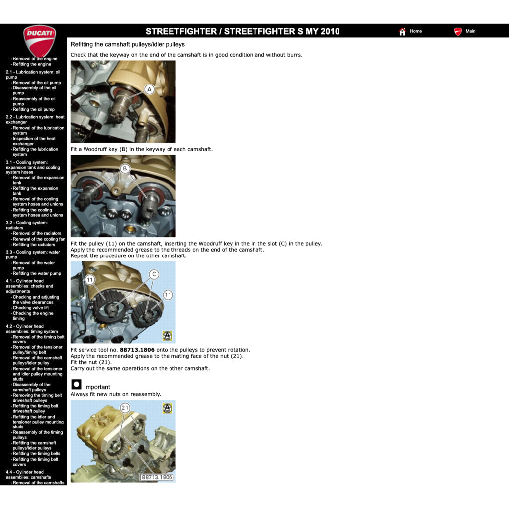 Ducati STREETFIGHTER/S 1098 / 848 2009-2015 Full Manual Set – Repair & Maintenance Manual and Spare Parts Catalog and User Handbook - page 5
