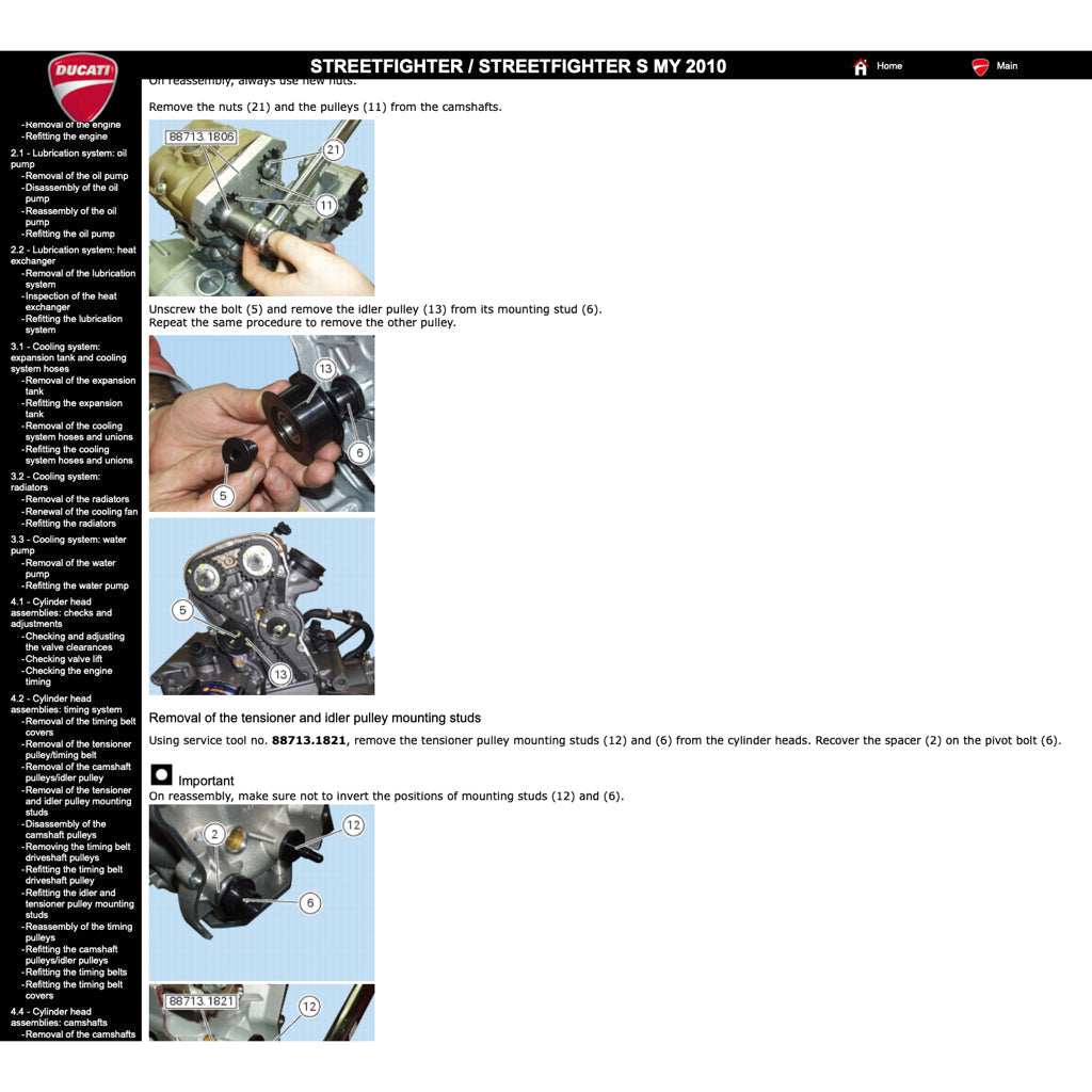 Ducati STREETFIGHTER/S 1098 / 848 2009-2015 Full Manual Set – Repair & Maintenance Manual and Spare Parts Catalog and User Handbook - page 4