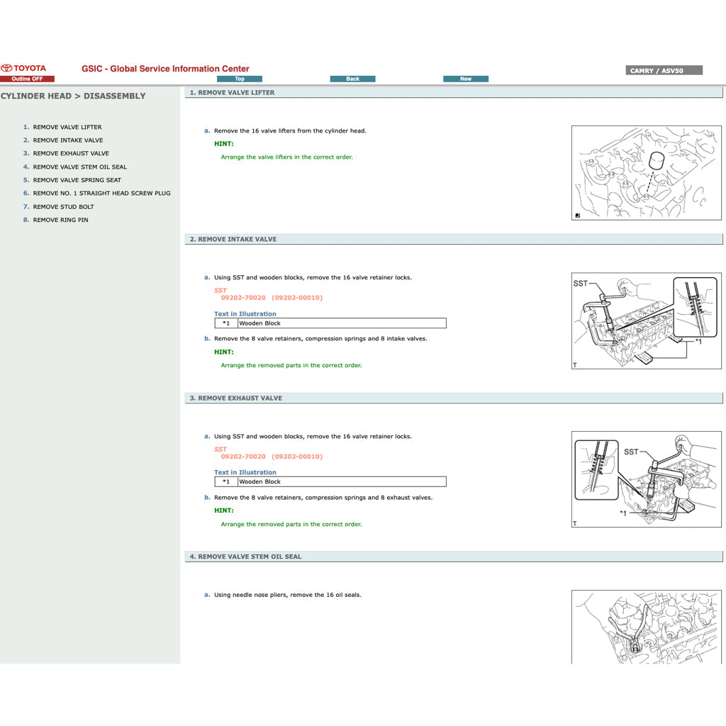 Toyota CAMRY ACV ASV 50/51 2012-2017 Full Manual Set – Online Repair & Maintenance Manual - page 7