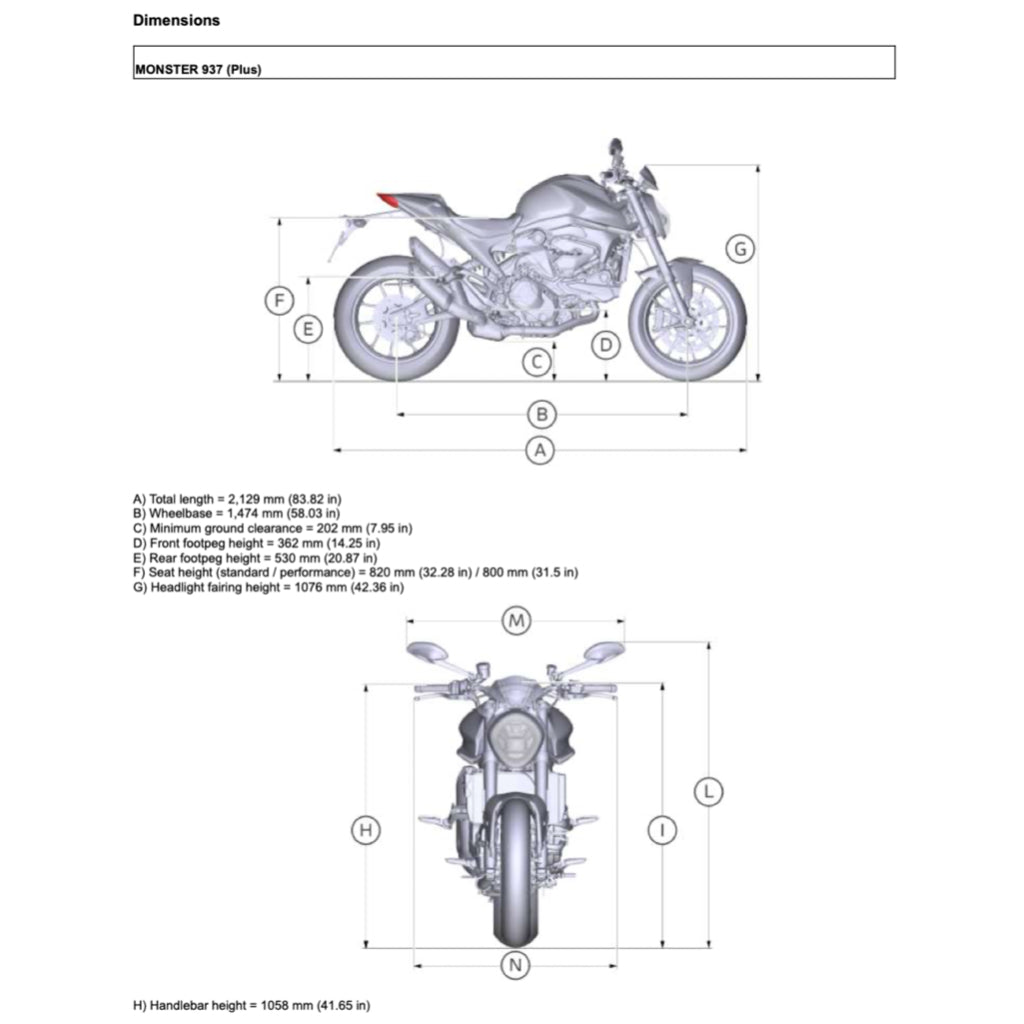 Ducati MONSTER 937+ 2021+ Full Manual Set – Repair & Maintenance Manual and Spare Parts Catalog and User Handbook - page 2