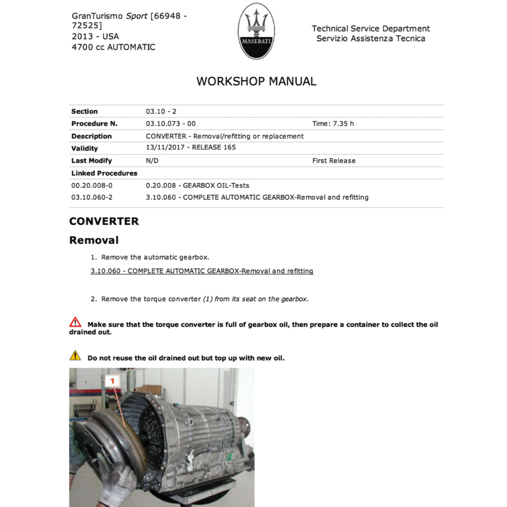 Maserati GRANTURISMO SPORT M145 2007-2019 Full Manual Set – Repair & Maintenance Manual - page 6