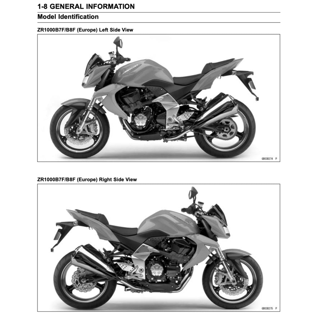 Kawasaki Z1000 2007-2009 Full Manual Set – Repair & Maintenance Manual and User Handbook - page 3