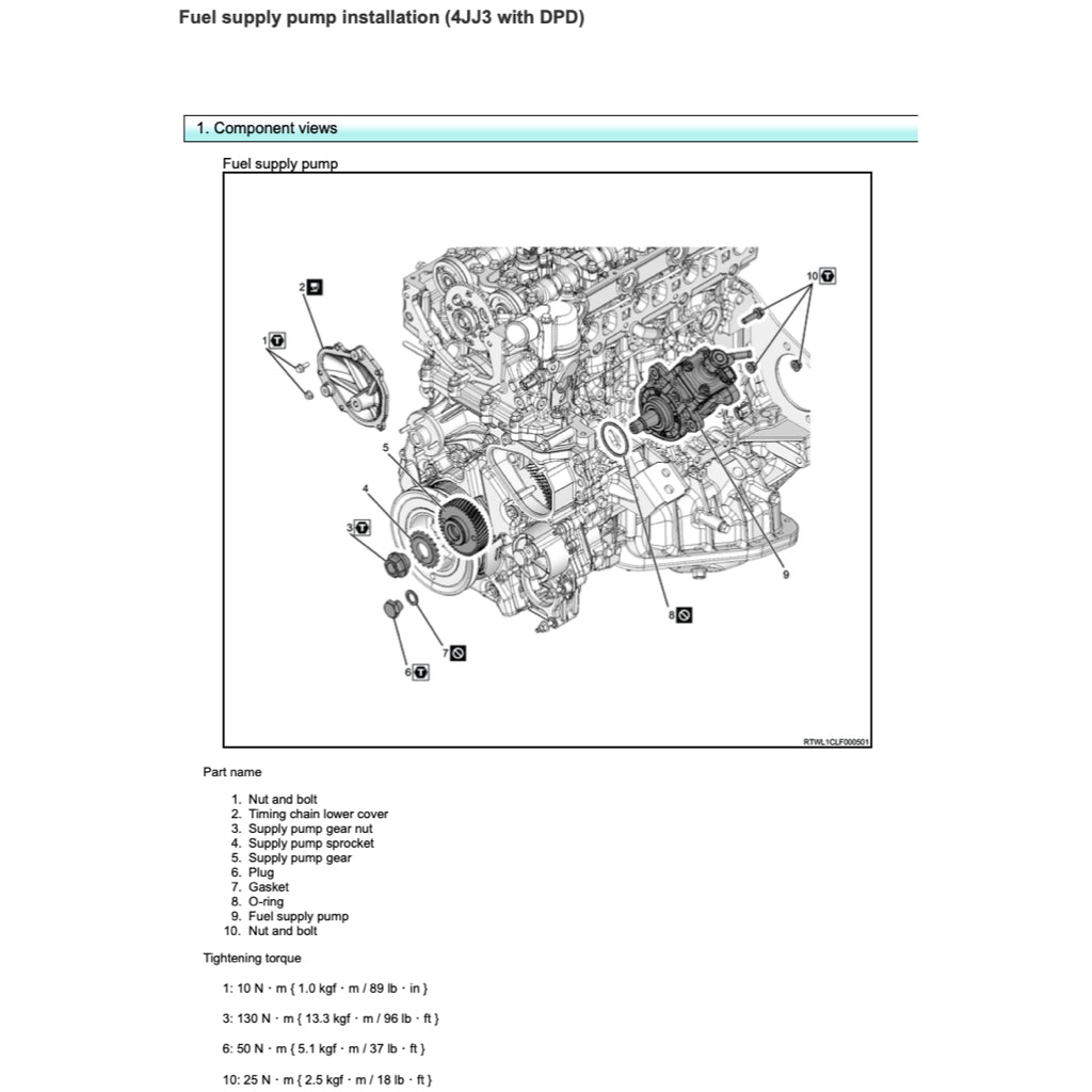 Isuzu Engine 4JJ3 Workshop Repair Manual - page 4