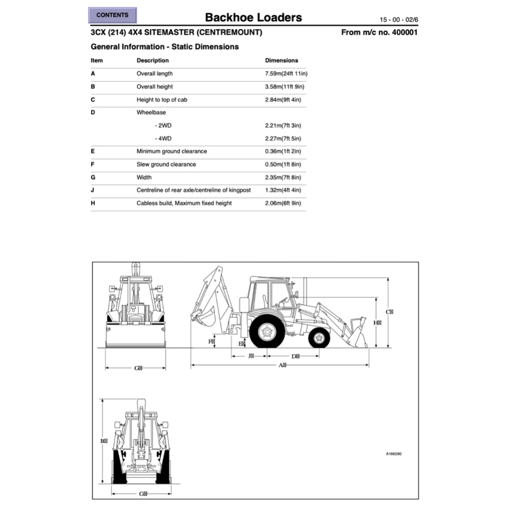 JCB Service DATA BOOK 1992-2003 Full Manual Set – LOADERS / EXCAVATORS / RTFL / FASTRAC - page 6