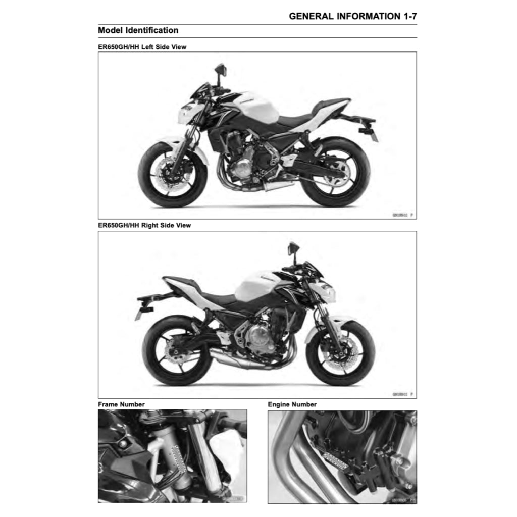 Kawasaki Z650 2017-2020 Full Manual Set – Repair & Maintenance Manual and Spare Parts Catalog and User Handbook - page 3