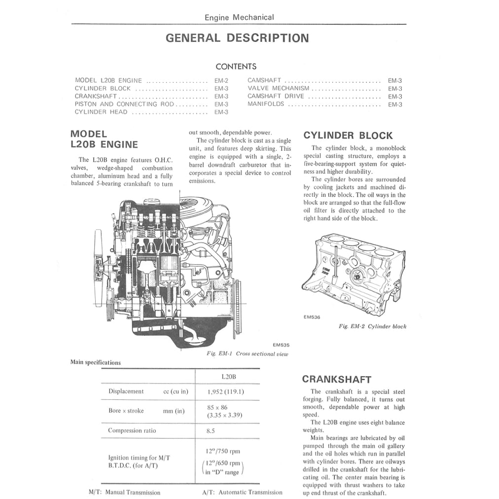 Datsun VIOLET 710 1973-1977 Full Manual Set – Repair & Maintenance Manual - page 5
