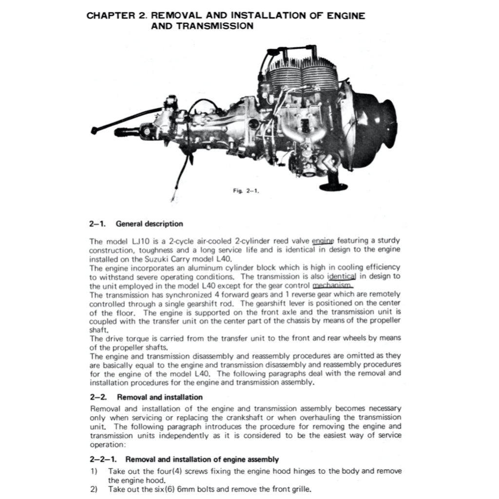 Suzuki LJ10 JIMNY 1970-1981 Full Manual Set – Repair & Maintenance Manual and Spare Parts Catalog - page 4