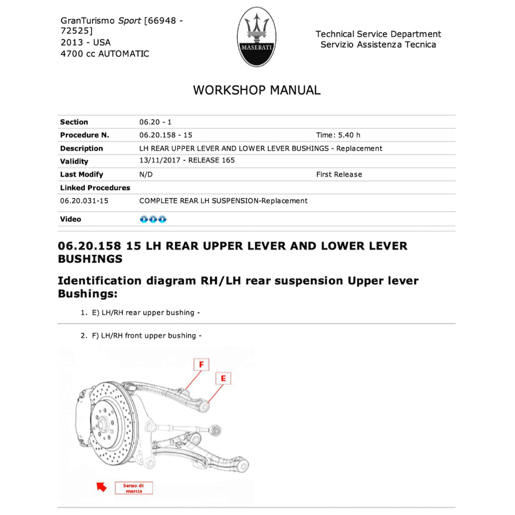 Maserati GRANTURISMO SPORT M145 2007-2019 Full Manual Set – Repair & Maintenance Manual - page 7