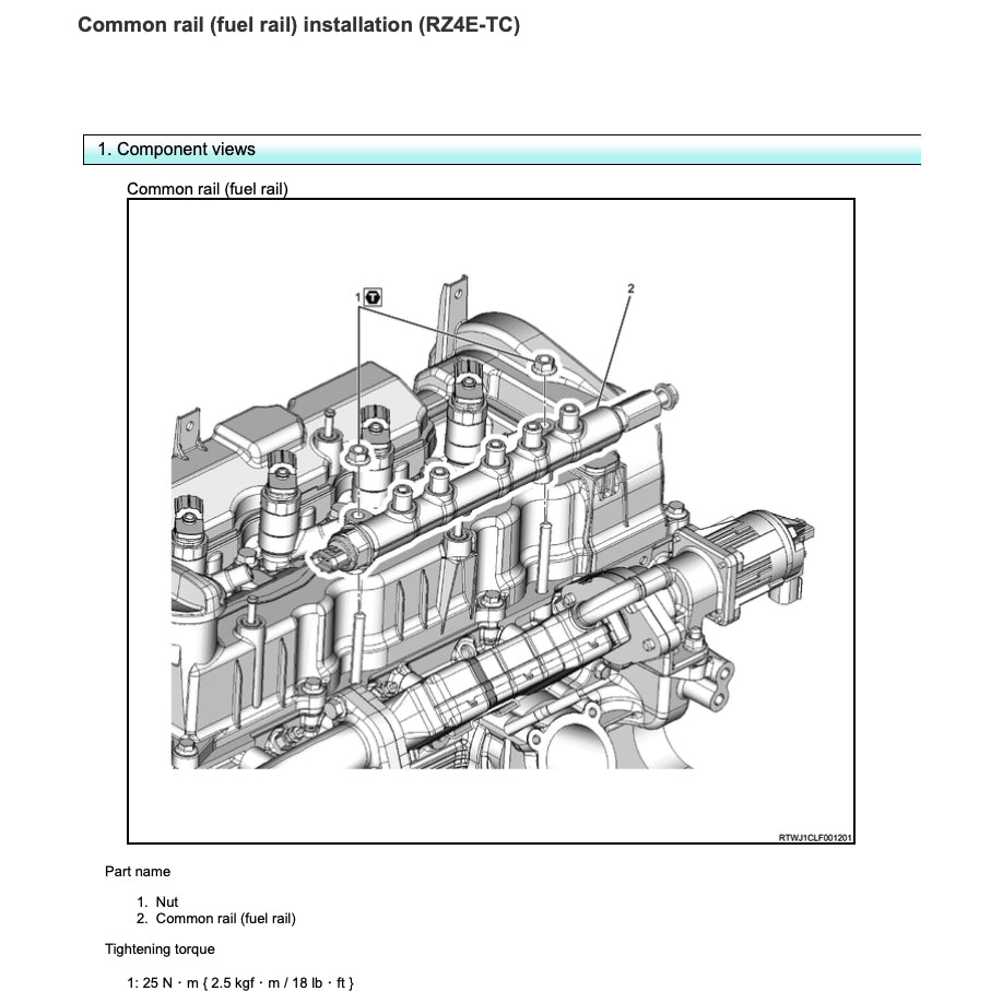 Isuzu Engine RZ4E-TC Workshop Repair Manual - page 8