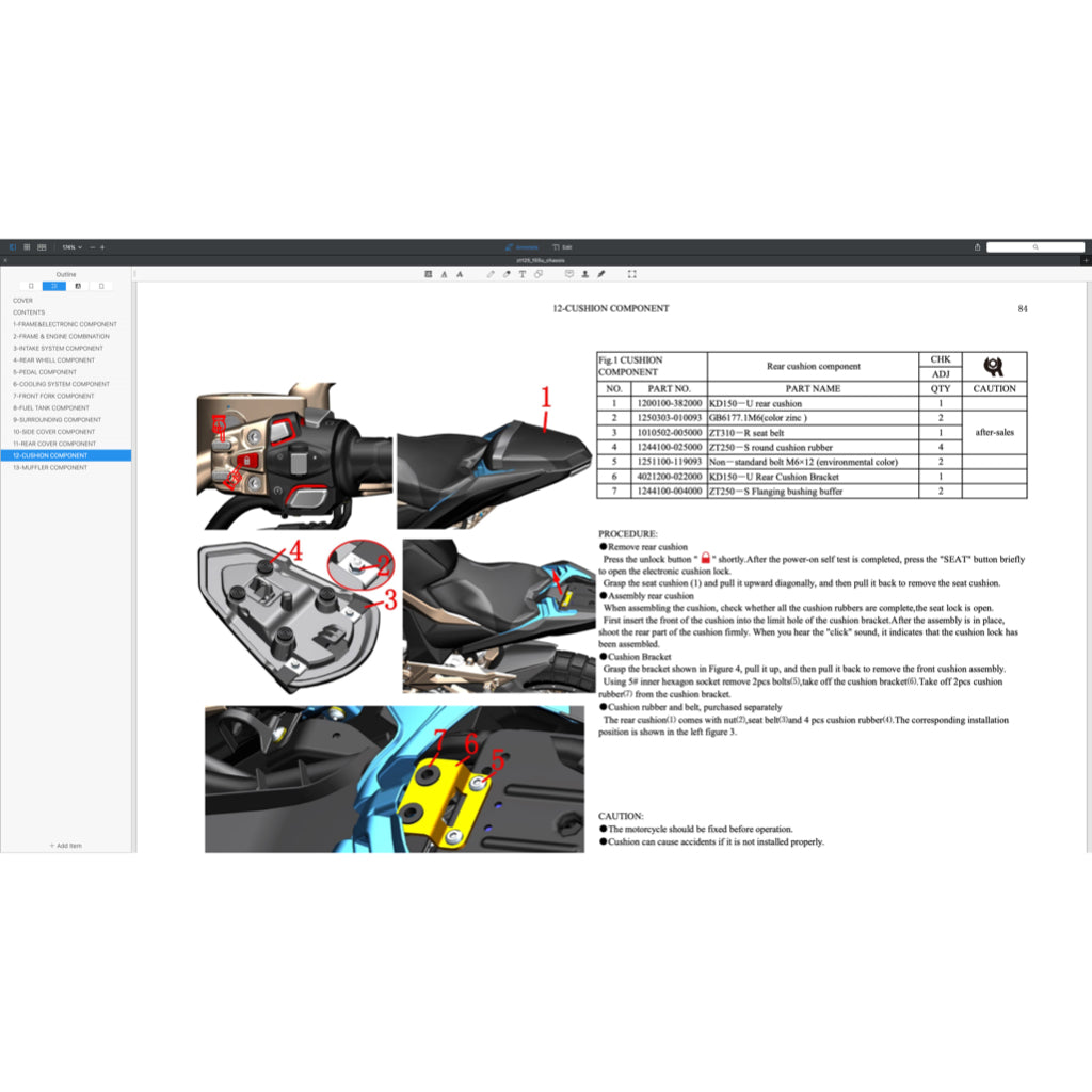 ZONTES ZT155 / ZT310 / ZT350 2021-2023 Full Manual Set – Service Maintenance Manual CUM Spare Parts Catalog - page 4
