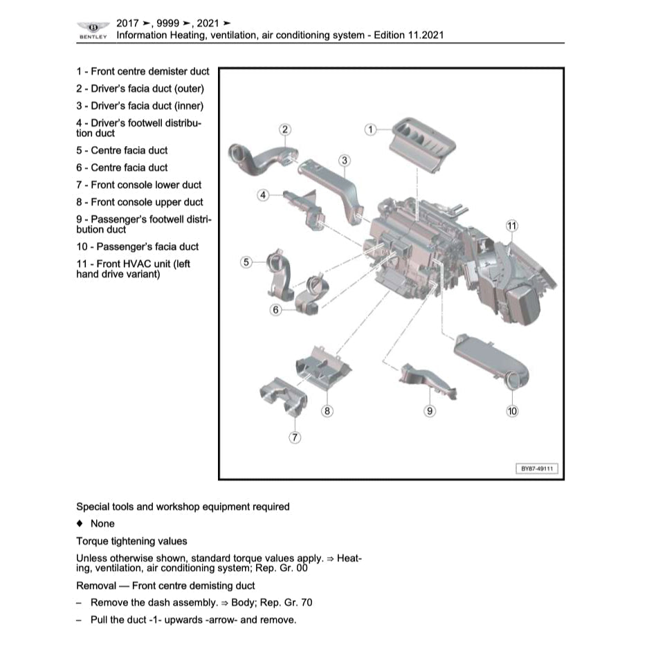 Bentley BENTAYGA 2017+ Full Manual Set – Repair & Maintenance Manual - page 5
