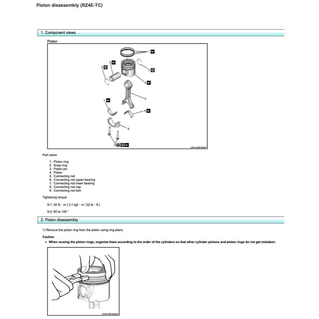 Isuzu Engine RZ4E-TC Workshop Repair Manual - page 6