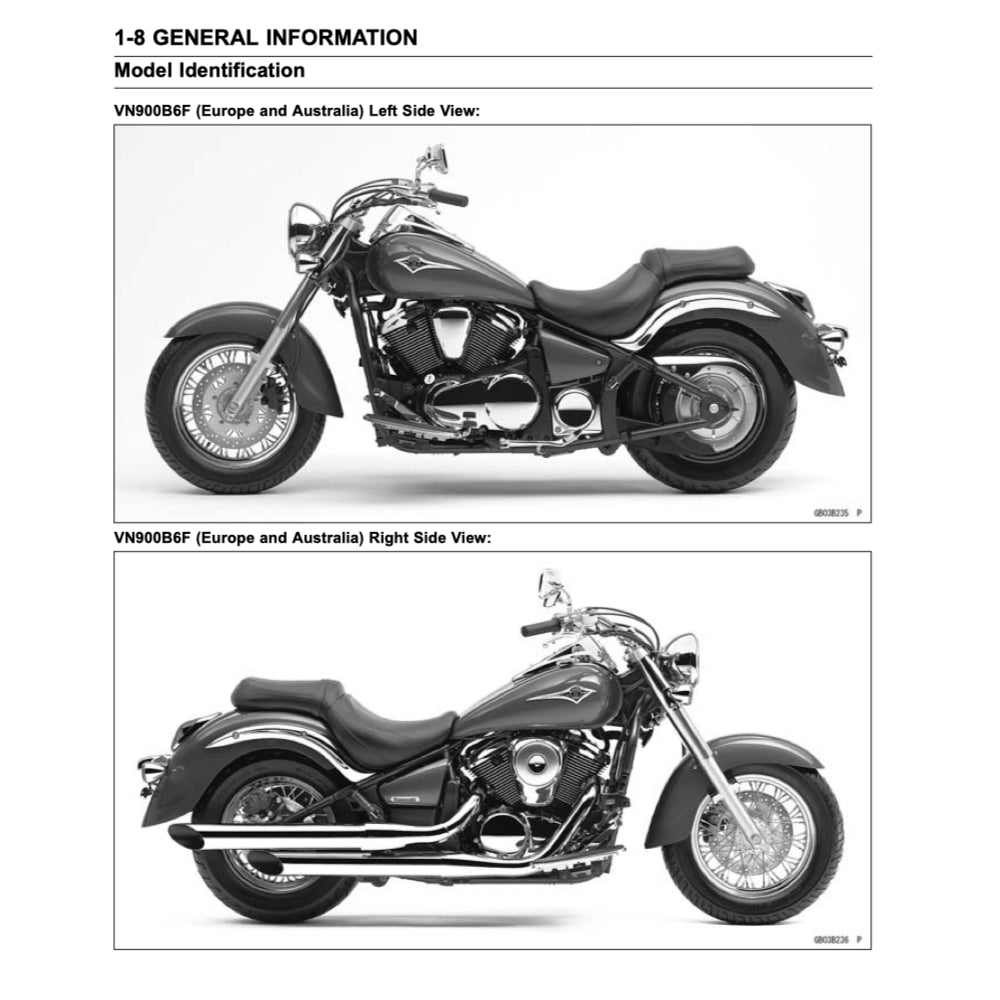 Kawasaki VULCAN 900 VN900 2006+ Full Manual Set – Repair & Maintenance Manual and Spare Parts Catalog and User Handbook - page 3